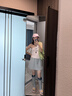 ROSYDOEDIAN拼色堆堆袜 夏季长筒袜薄款小腿袜女袜子半截过膝袜韩版ins风显瘦 灰蓝波点 均码 实拍图