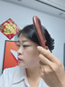 紫韵梳香大号整料黄桃木梳子女士男士养生经络按摩梳细齿赛檀木梳子M-12 实拍图