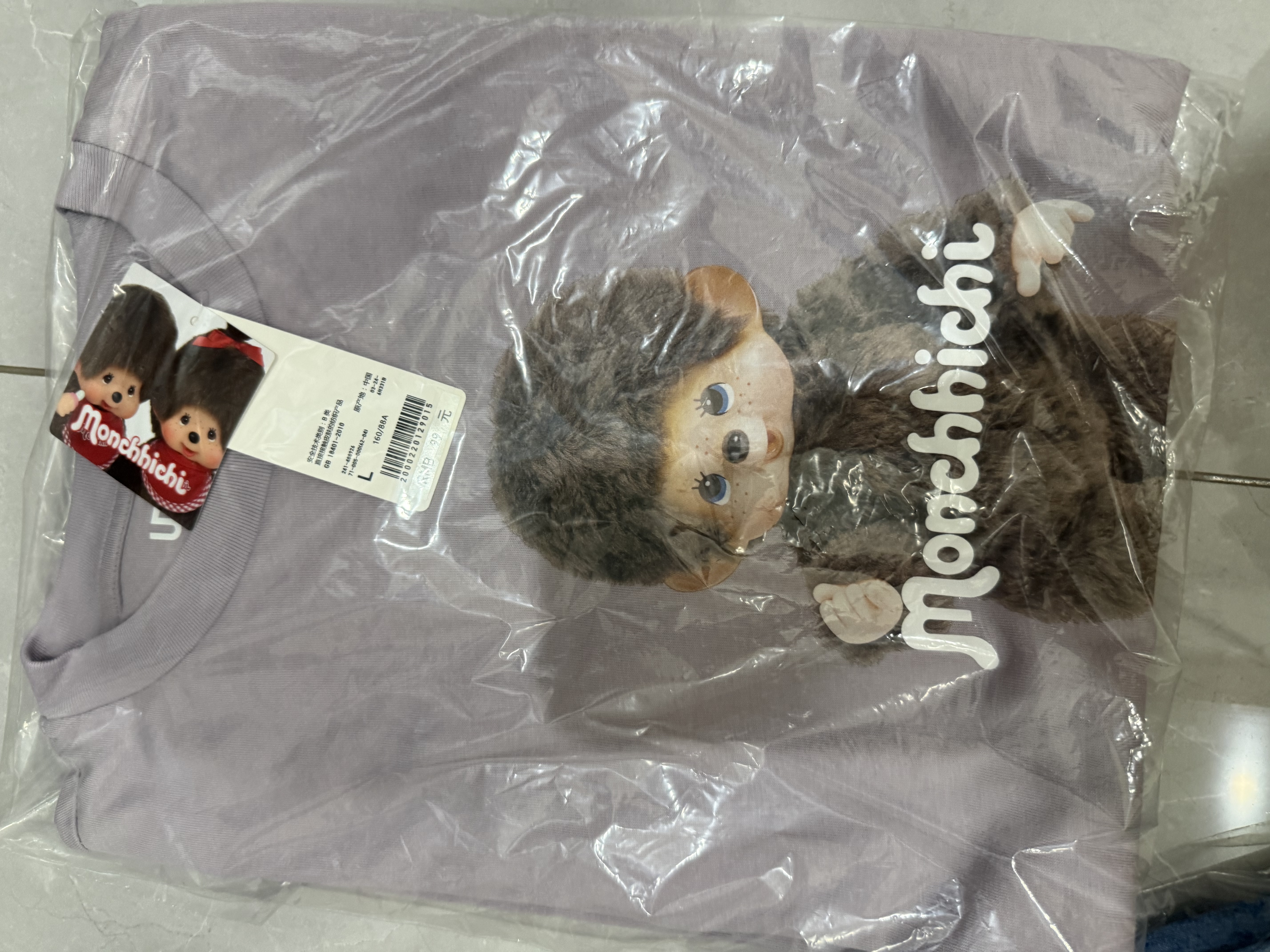 优衣库Monchhichi UT/短袖T恤女装印花488926 71 浅蓝紫色 L 实拍图
