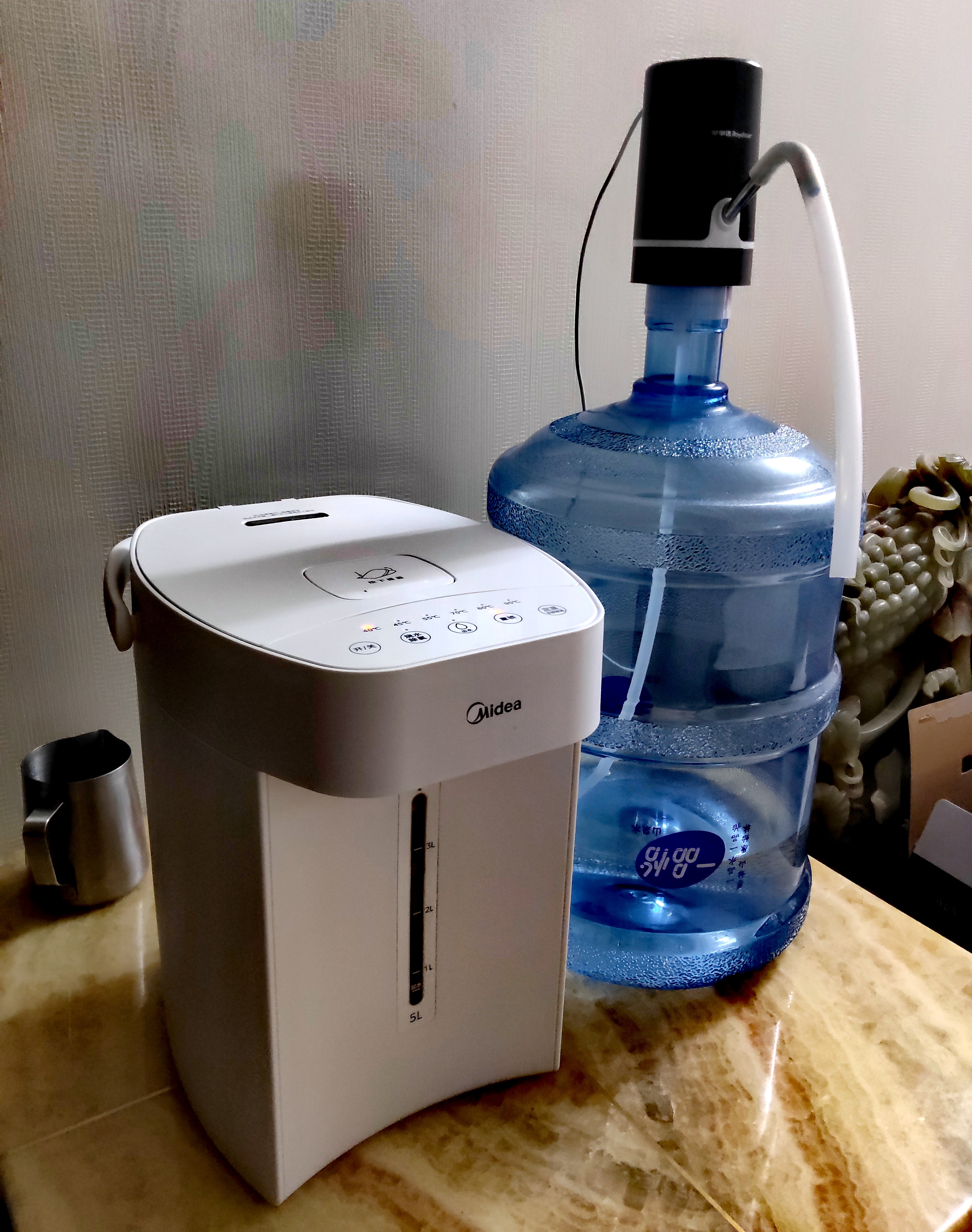 美的（Midea）电热水瓶家用电热水壶0塑料水路烧水壶开水壶5L大容量一体无缝内胆保温SP50E-10W 实拍图