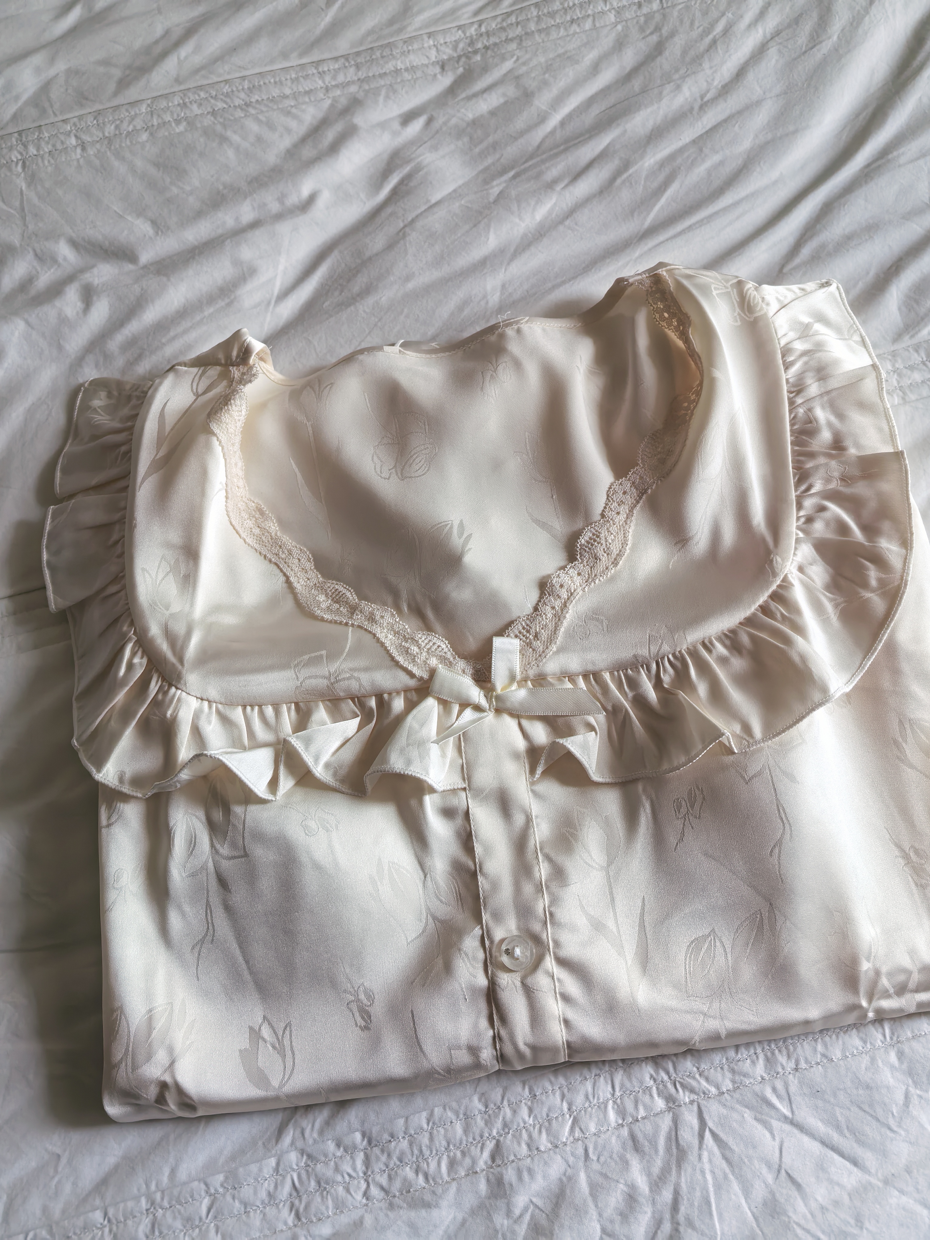 猫人【七夕礼物送女友】睡衣女士冰丝睡裙夏带胸垫法式纯欲家居服2XL 实拍图