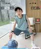 左西男童夏装套装2026儿童夏季速干篮球服运动背心两件套 蓝灰色 160 实拍图