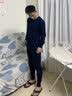 七匹狼秋衣秋裤套装男士保暖内衣男纯棉100%秋冬季打底圆领保暖内衣套装 100%纯棉全身抗菌- 藏青 M -165/90(80-110斤) 实拍图
