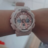 卡西欧（CASIO）GSHOCK手表女防水运动潮流经典三眼双显石英腕表情人节礼物送女友 GMA-S120MF-4A裸粉色+树脂表带 实拍图