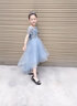 小咔衣浓小女孩公主裙女童花童婚礼蓬蓬纱儿童晚礼服主持人钢琴演出服大童 蓝色前短后长 120 实拍图
