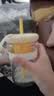 高颜值玻璃花茶杯颜值带吸管玻璃杯茶杯水杯咖啡杯 米色 500ml 实拍图