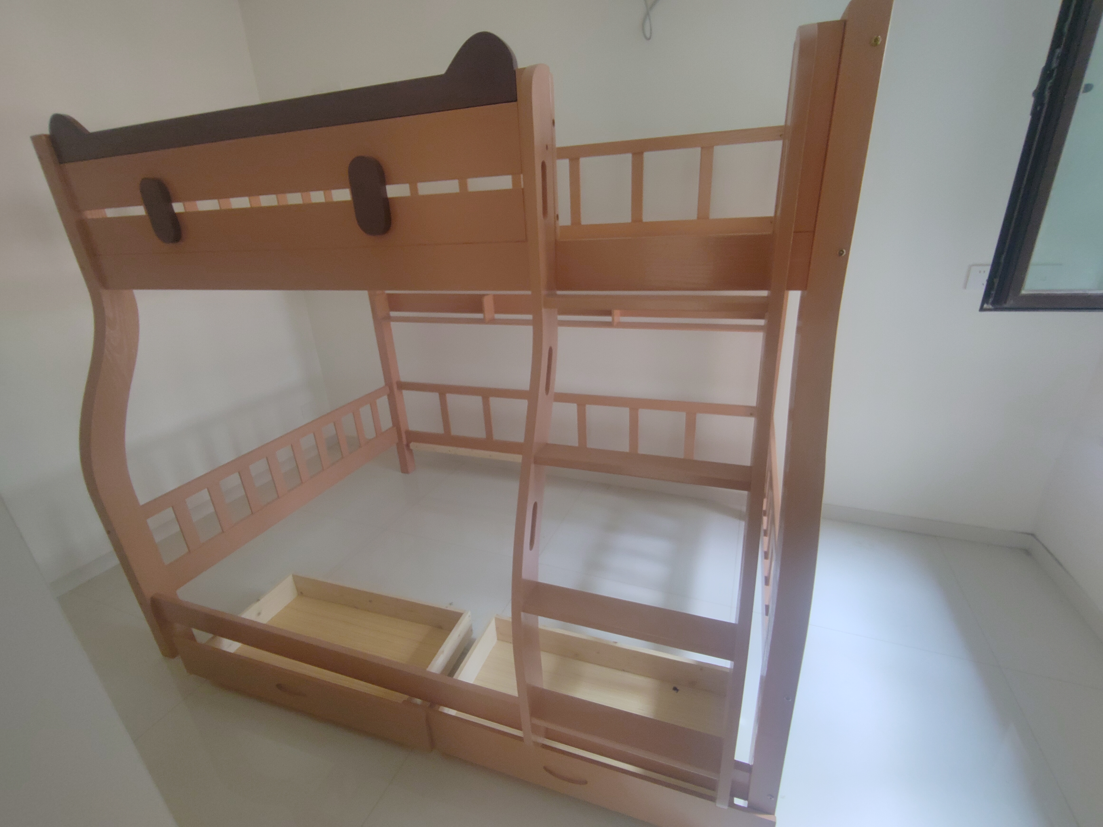 可颜上下铺床儿童床男孩女孩卡通高低床子母床双层床小户型实木上下床 爬梯款 上床宽130  下床宽150 实拍图