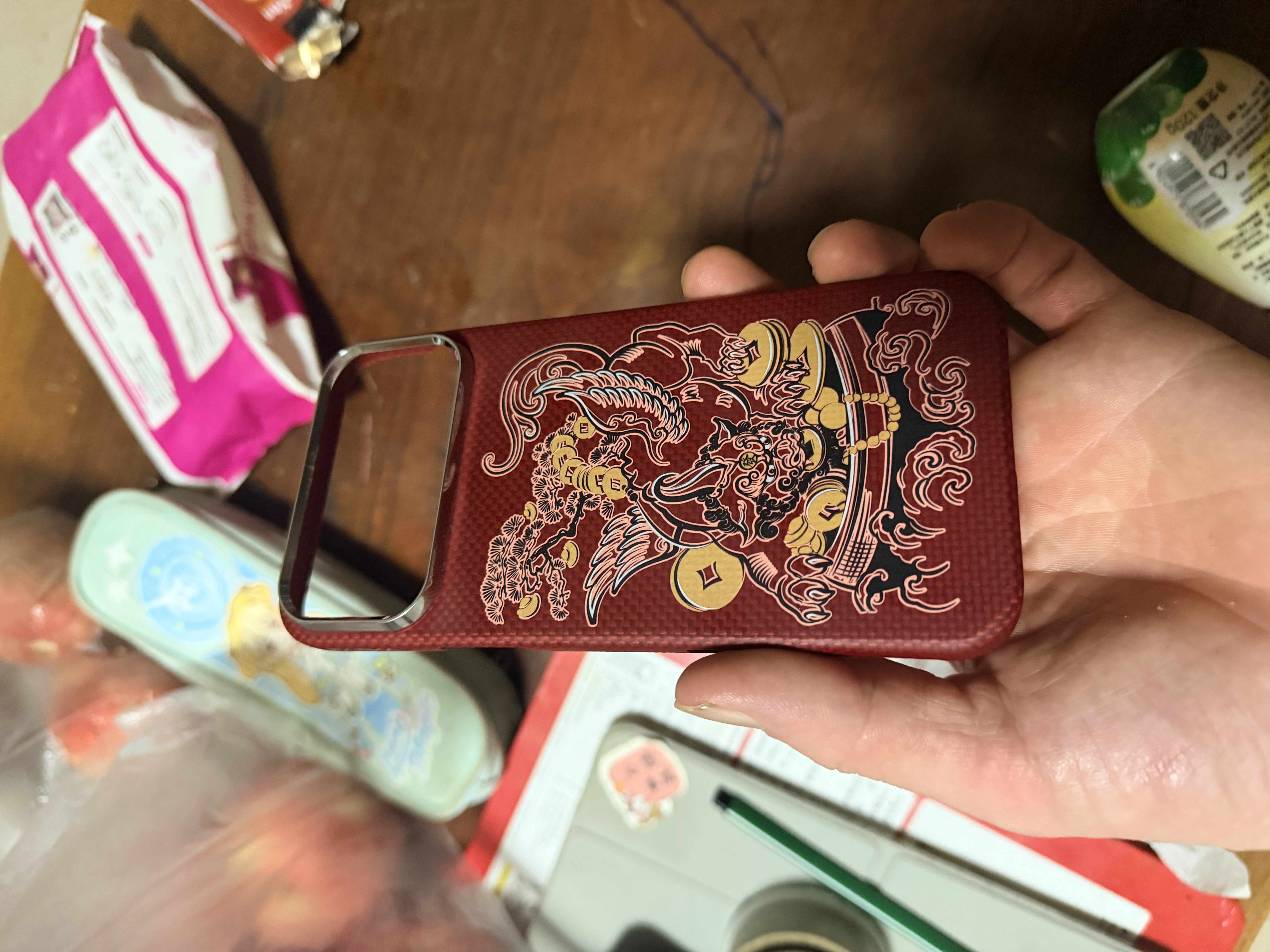 PARKA适用iphone air手机壳凯夫拉磁吸iphone17promax手机壳凯夫拉手机壳芳纶纤维苹果保护壳保护套 貔貅-红色 iPhone18/17ProMax通用 实拍图