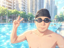 李宁（LI-NING）泳帽男女长发舒适布游泳帽时尚护耳不勒头印花泳帽6281黑 实拍图