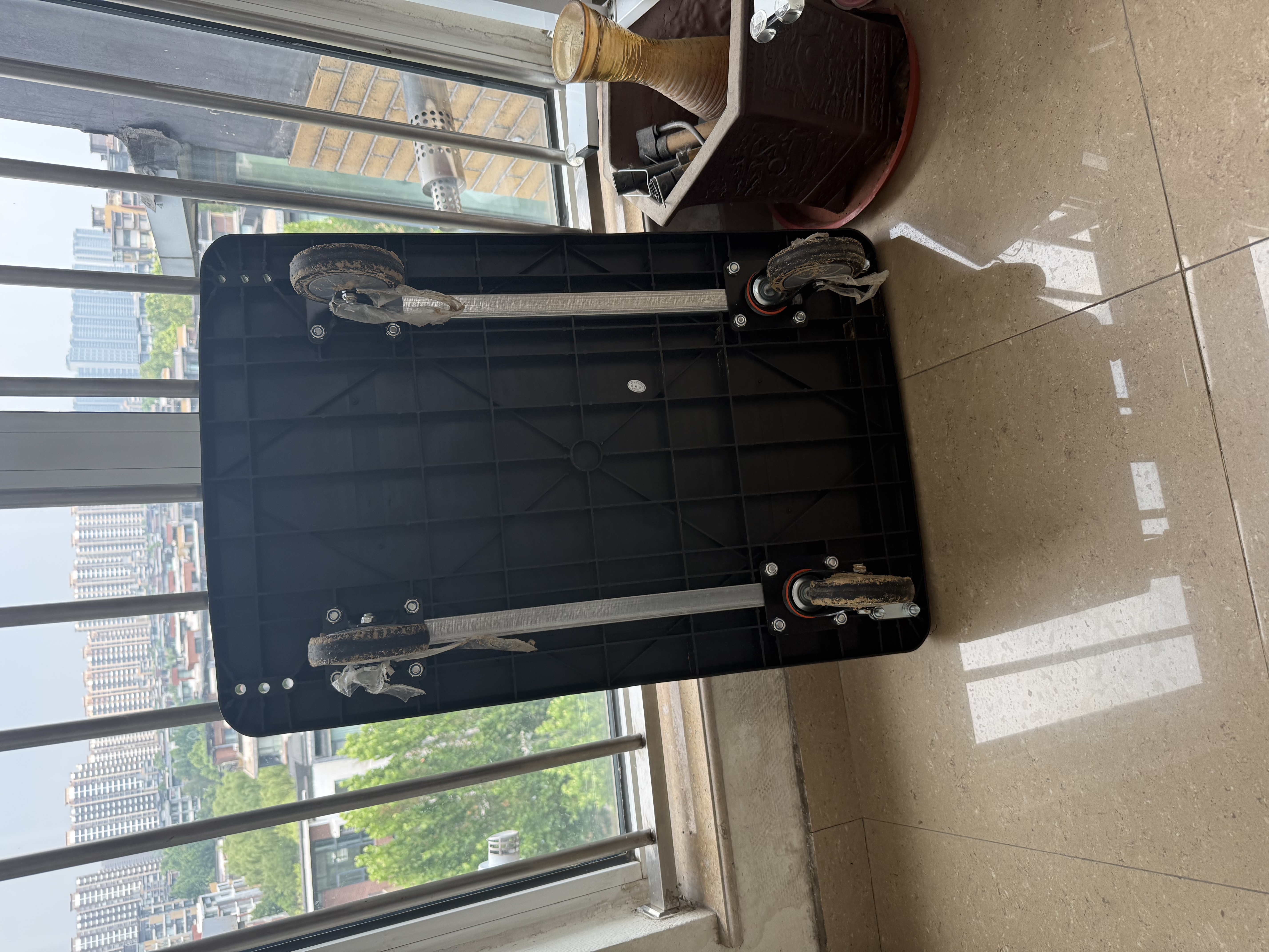 乐优佰易 小推车平板手拉车 90*60cm5寸TPR轻音耐磨承重900斤 装修搬家小拖车搬运车小拉车手拉货车折叠拖车 实拍图