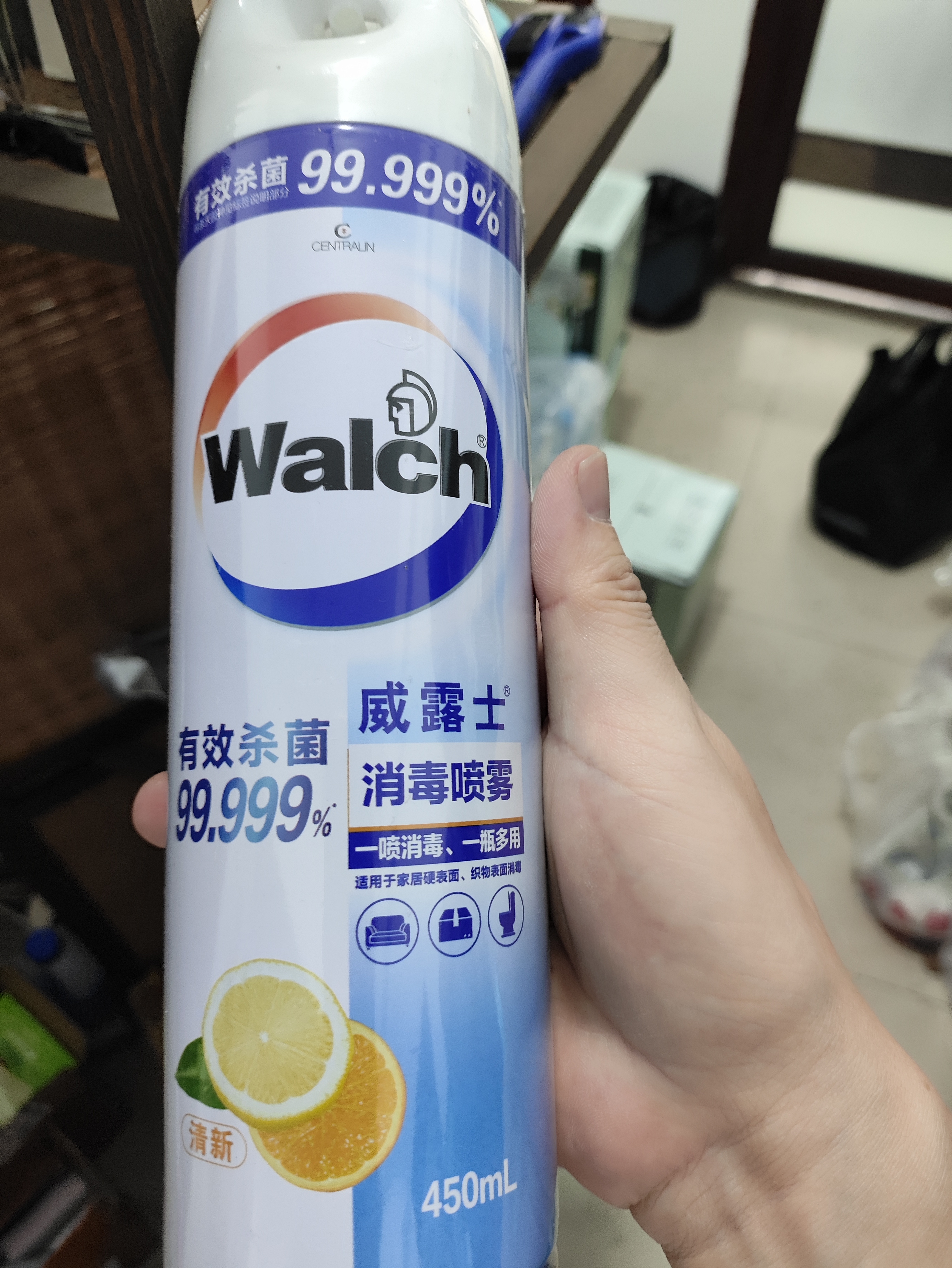 威露士（Walch）消毒喷雾清新450ml*3瓶 鞋柜衣柜马桶家具硬表面酒精消毒祛除异味 实拍图
