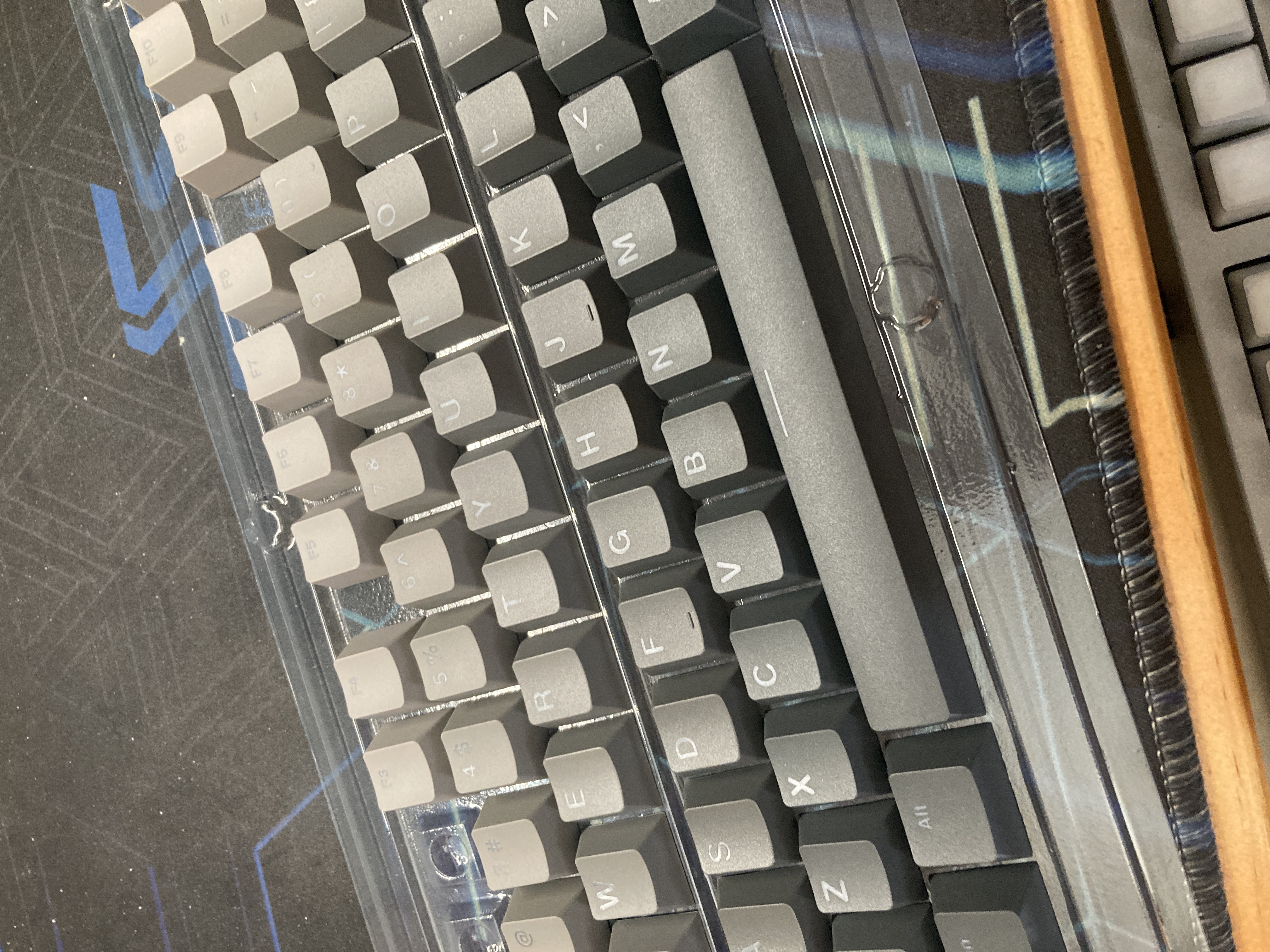 火矛机械键盘键帽个性化定制 pbt键帽侧刻透光原厂高度 渐变等高线爱心高颜值键帽68/75/87/98/108 《墨影》正刻键帽132颗 实拍图