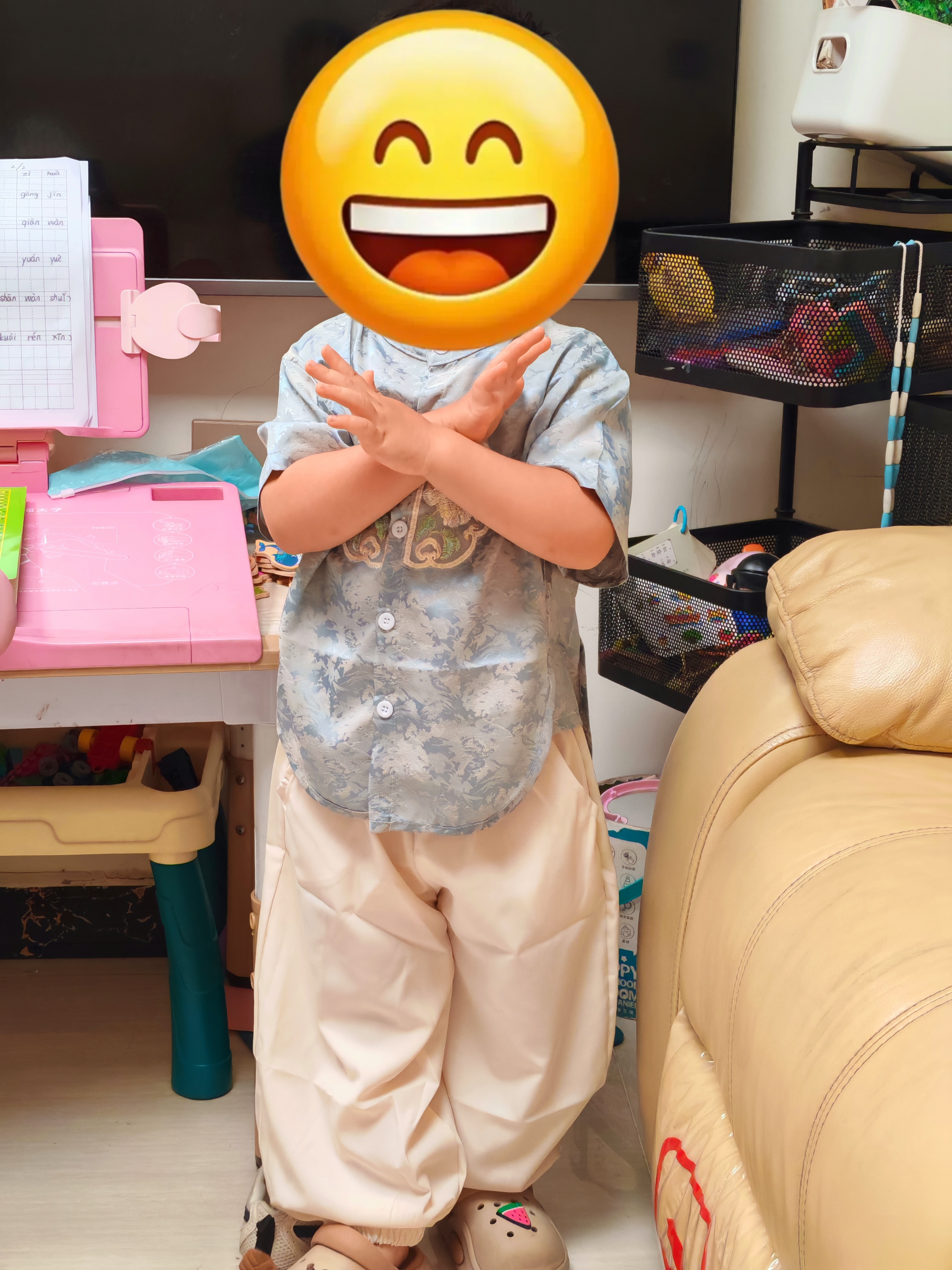 汉服套装男童夏新中式短袖国风唐装儿童表演服盘扣古风男宝宝童装 110 cm 晒单实拍图