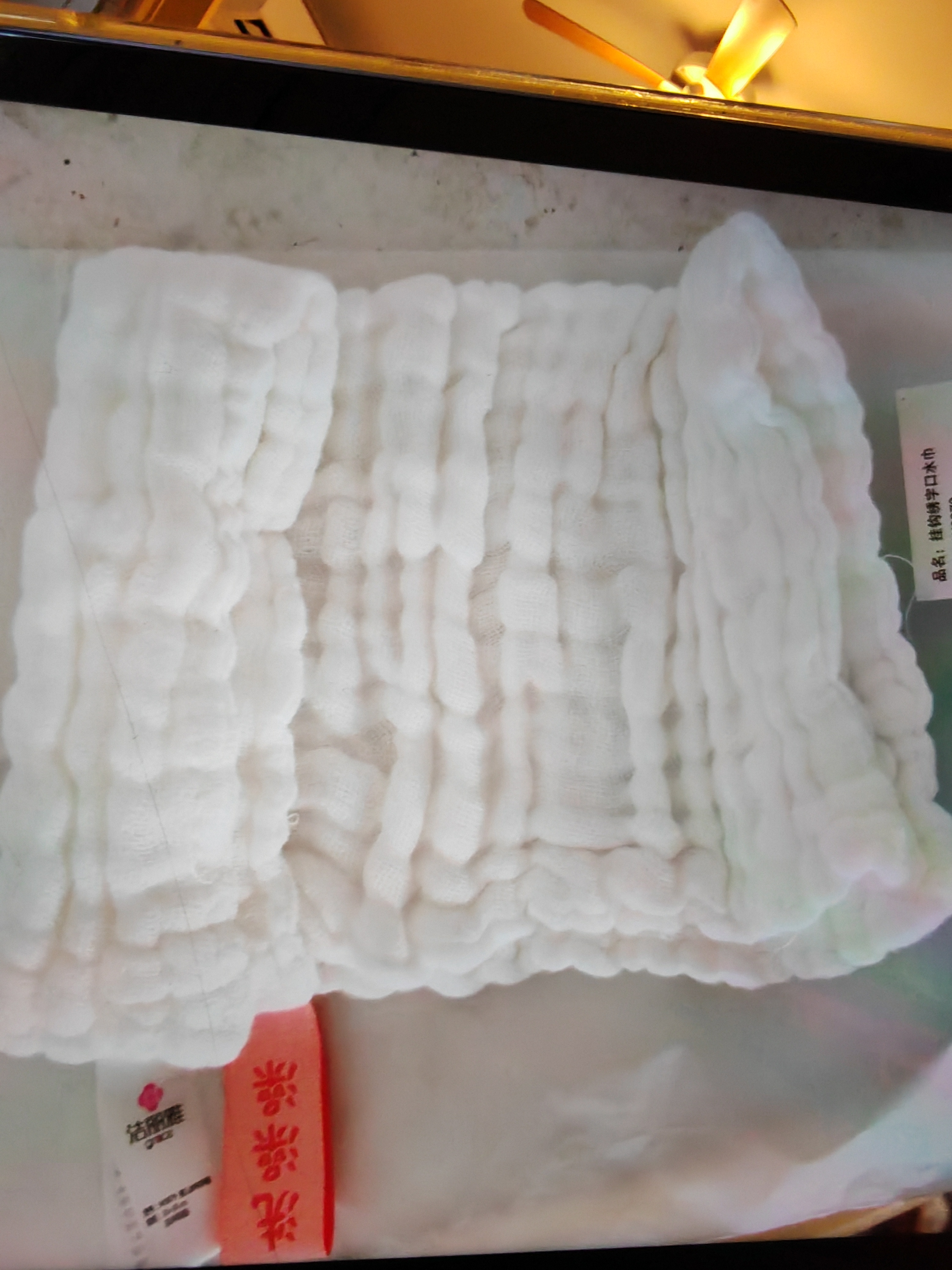 洁丽雅（Grace）纯棉纱布毛巾婴儿口水巾儿童宝宝洗脸小方巾新生儿 30*30cm 4条装 实拍图