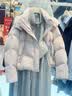 太平鸟女装羽绒服连帽泡芙冬保暖面包服外套 粉色短款 M 实拍图