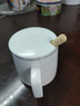 传旗 陶瓷马克杯 带勺盖咖啡牛奶早餐杯办公水杯男女茶杯 描金白400ml 实拍图