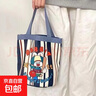 京东物流 可爱涂鸦水桶包ins印花圆桶帆布便当袋手拎饭盒妈咪包 棒球选手 实拍图