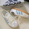 adidas「T头鞋」VL COURT 2.0复古休闲板鞋德训鞋阿迪达斯轻运动 汉玉白/蓝色/金色 (推荐女生买小半码)   39 实拍图
