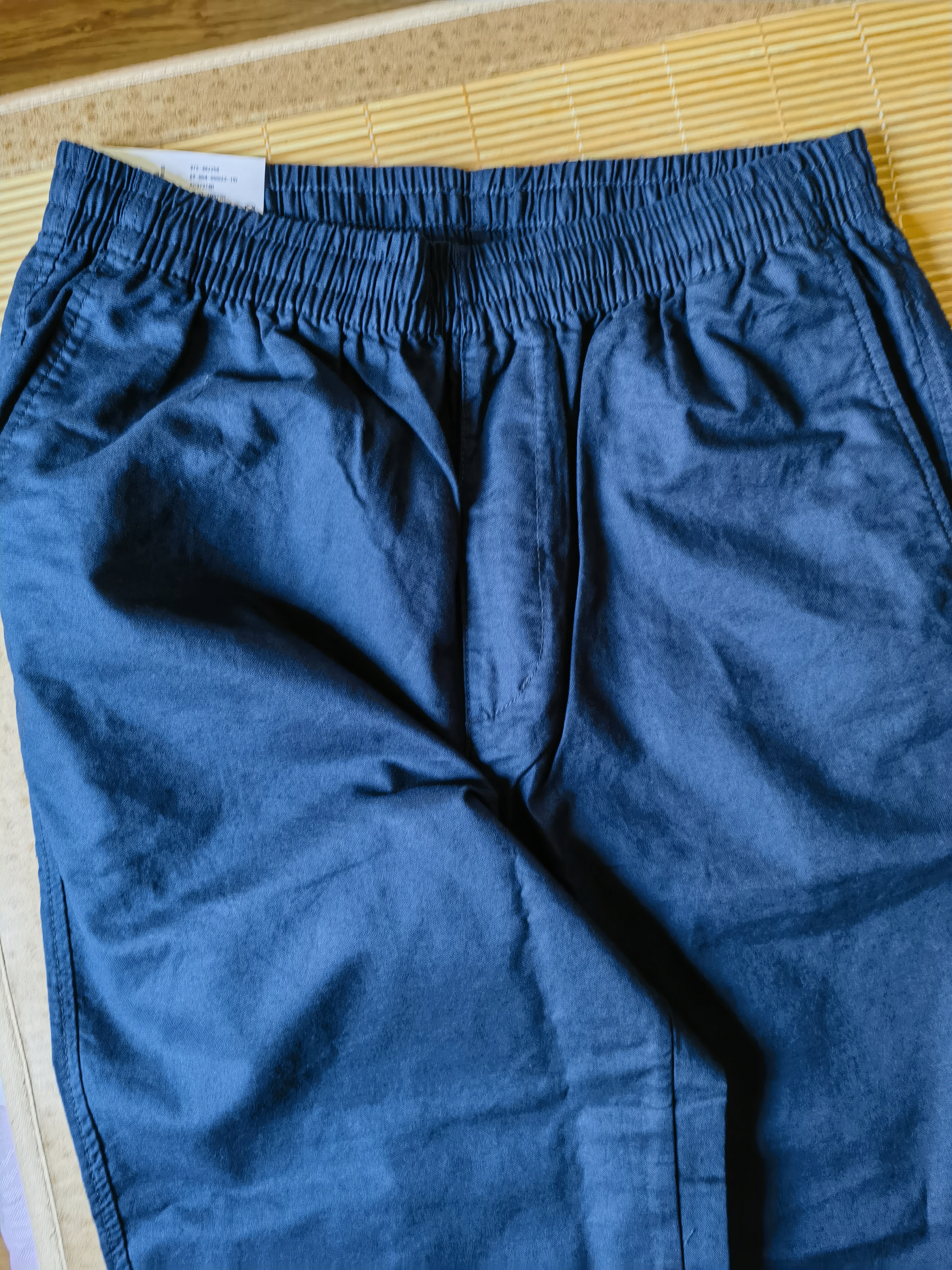 优衣库麻混纺舒适九分裤男装/休闲裤宽松版型26春夏新款482258 69 藏青色 M 实拍图