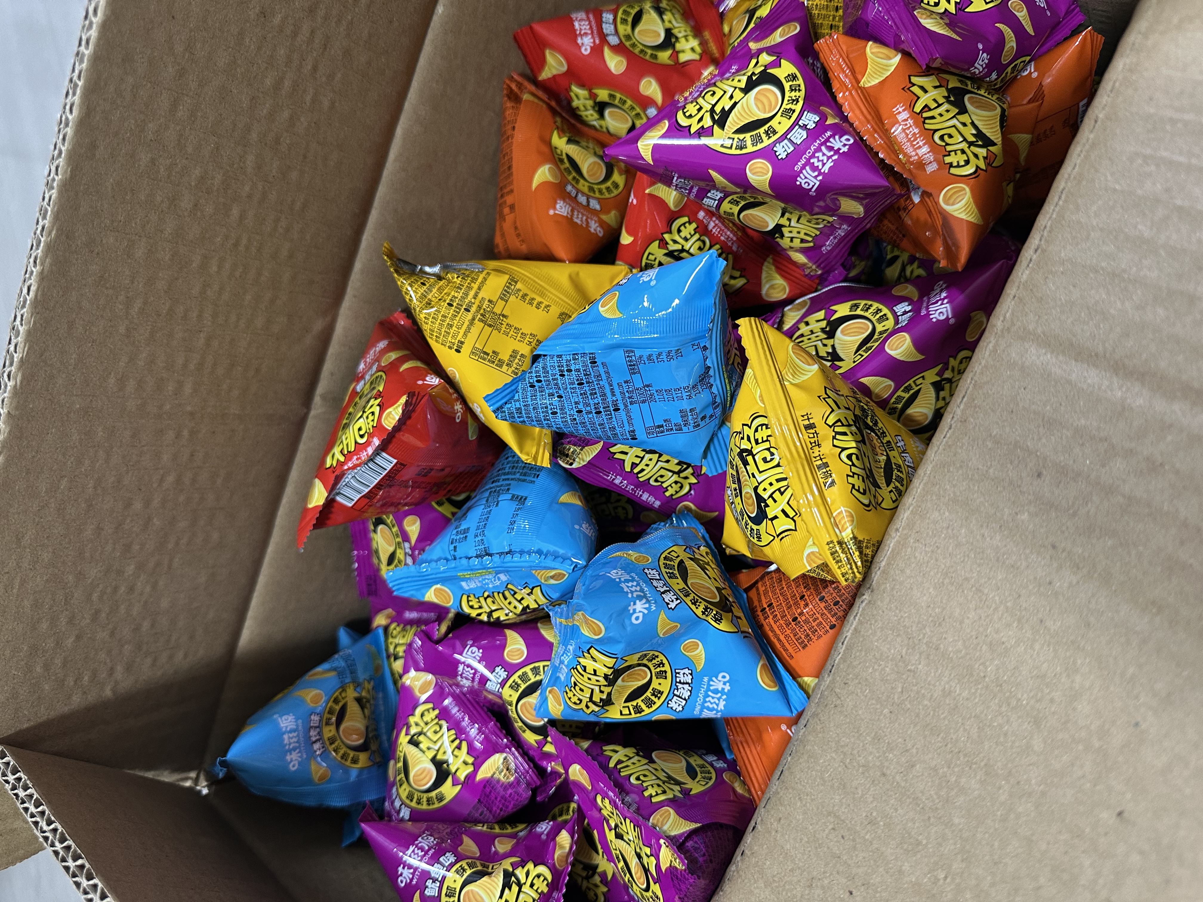 味滋源牛脆角1288g盒装混合味蟹黄 鱿鱼味休闲零食小吃妙脆角休闲零食 实拍图