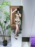 千禧华府镜子全身镜穿衣镜子宿舍用落地镜服装店试衣家用壁挂一体金40*150 实拍图