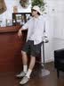 GXG男装  蓝色条纹翻领衬衫男士上衣 夏季 蓝条纹 M 实拍图