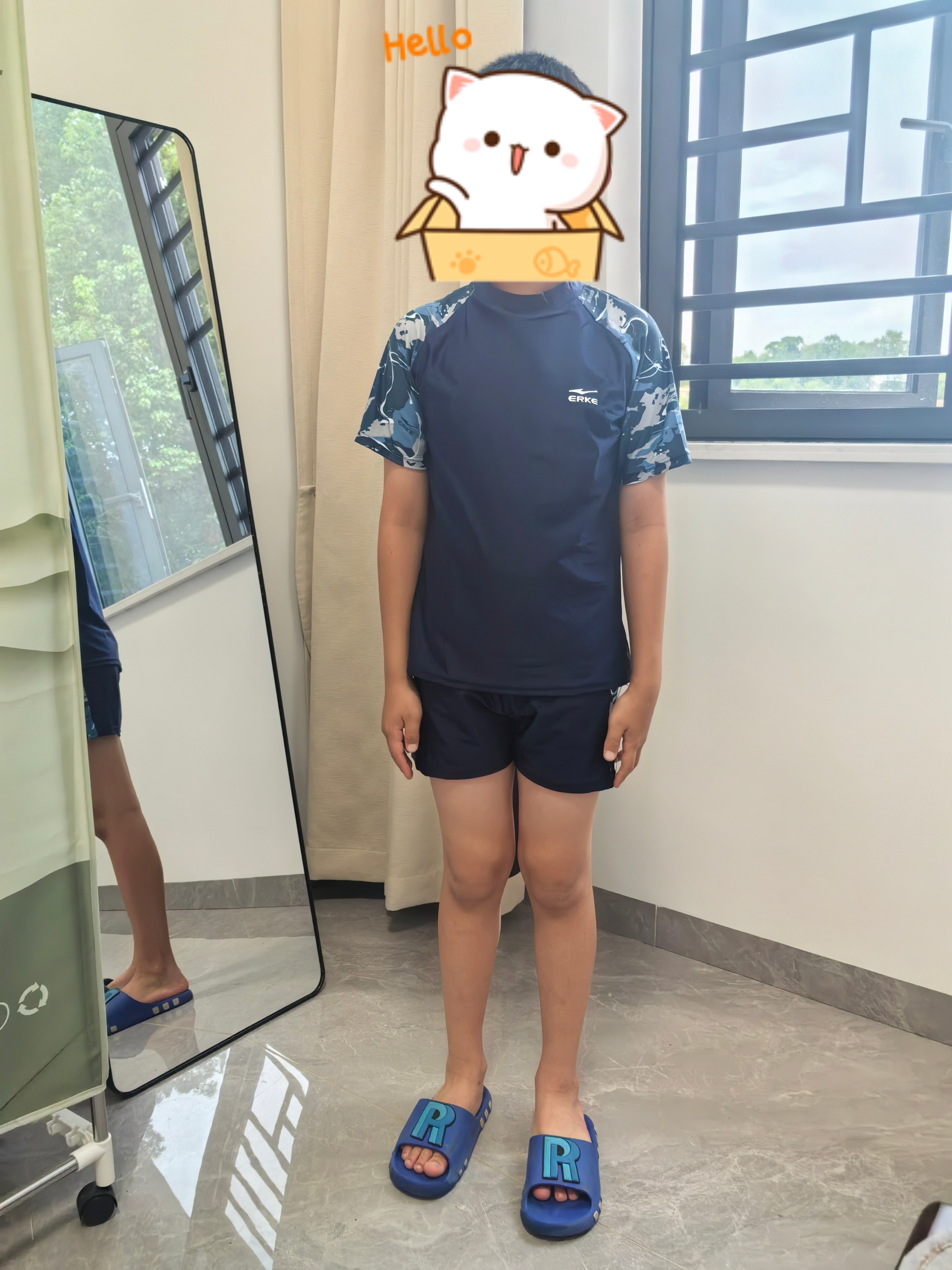 鸿星尔克（ERKE）儿童泳衣分体式男童青少年温泉学生泳衣泳裤两件套泳装男孩游泳衣 实拍图