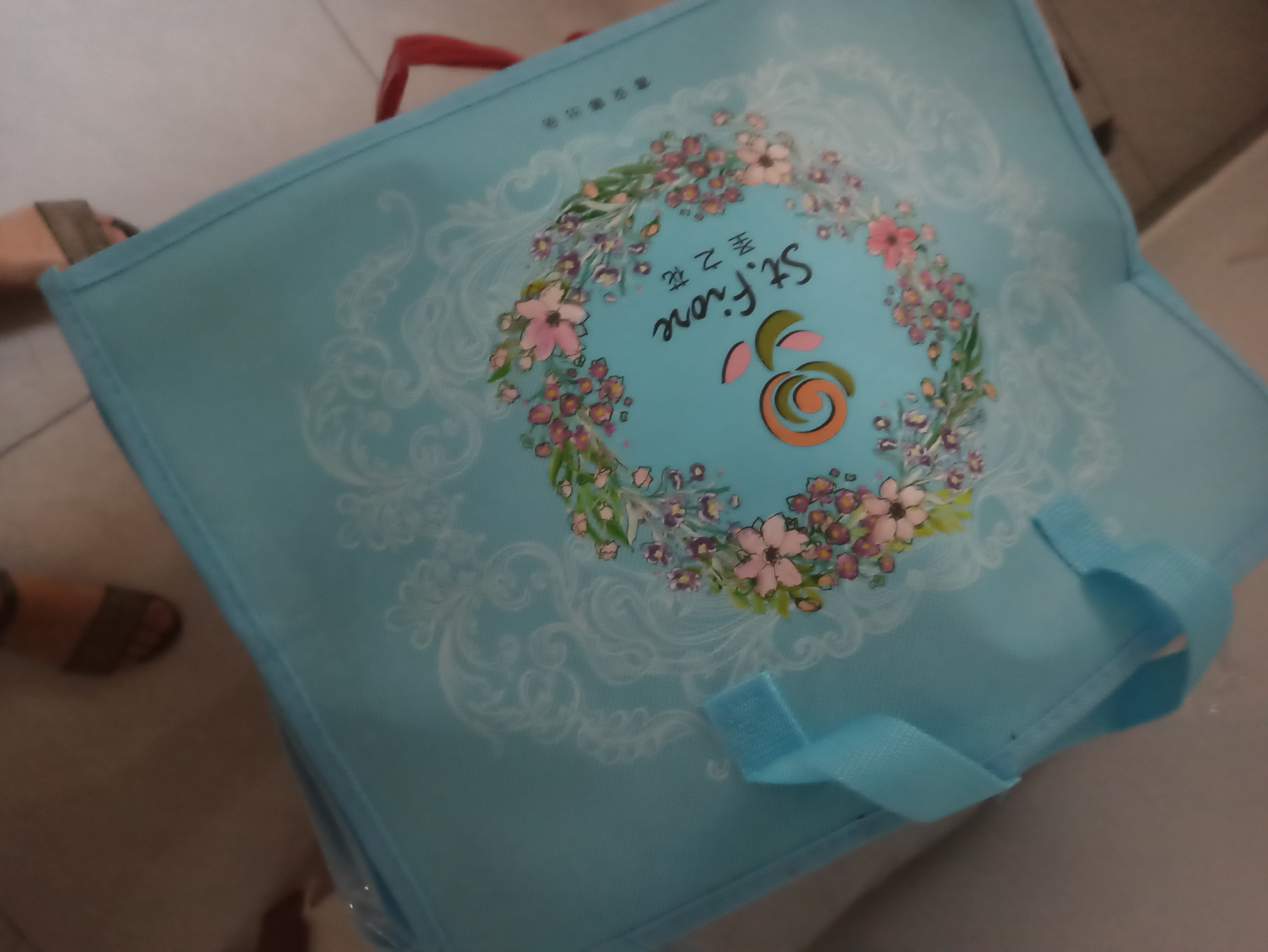 富安娜家纺 圣之花床上四件套纯棉床品套件双人床单被套 【40支斜纹】圣之花-海蓝音 1.5米床 床单款 （被套203*229cm） 实拍图