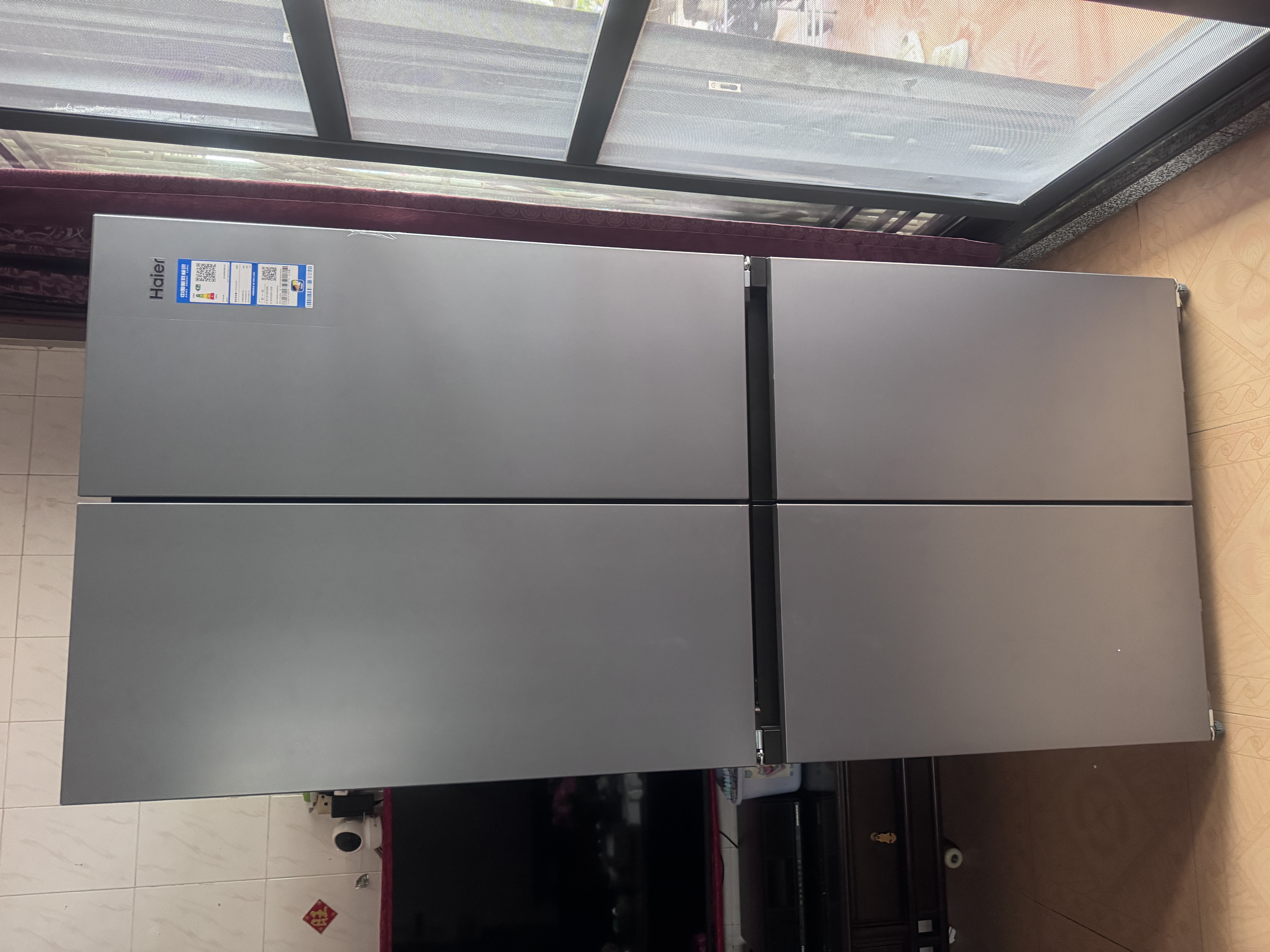 海尔（Haier）冰箱502升十字对开四开门家用大容量双循环超薄可嵌入全空间净味新一级节能双变频家电国家补贴15% TOP1海尔502L丝缎灰+全空间净味+变温储鲜 实拍图
