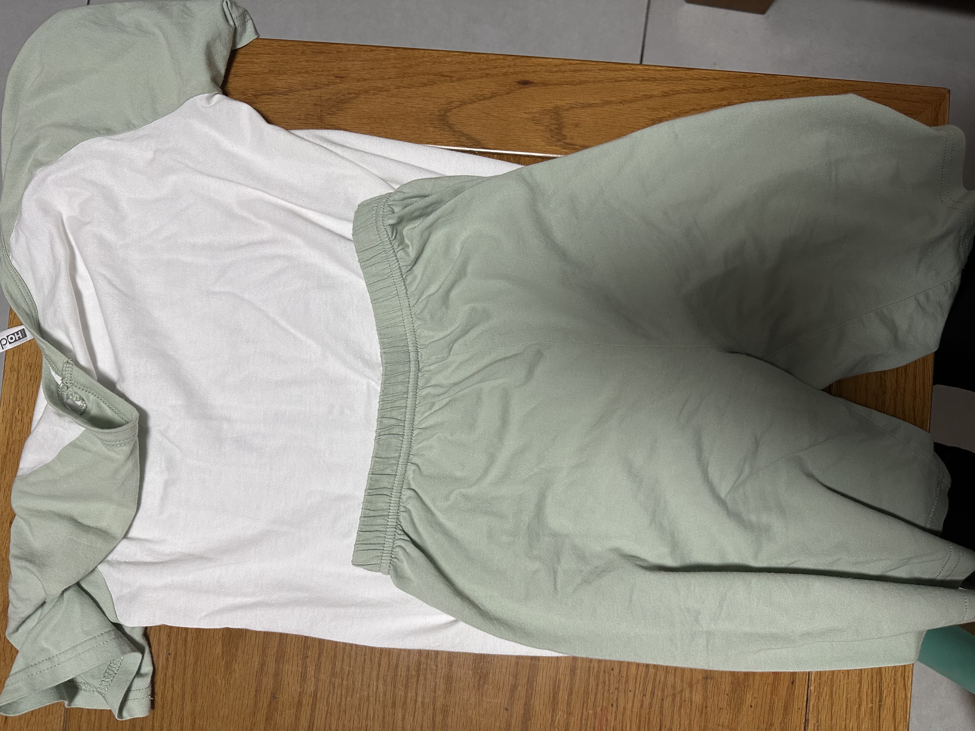 红豆居家（Hodohome）儿童睡衣女童夏季纯棉套头家居服中大童短袖短裤套装300薄荷绿150 实拍图