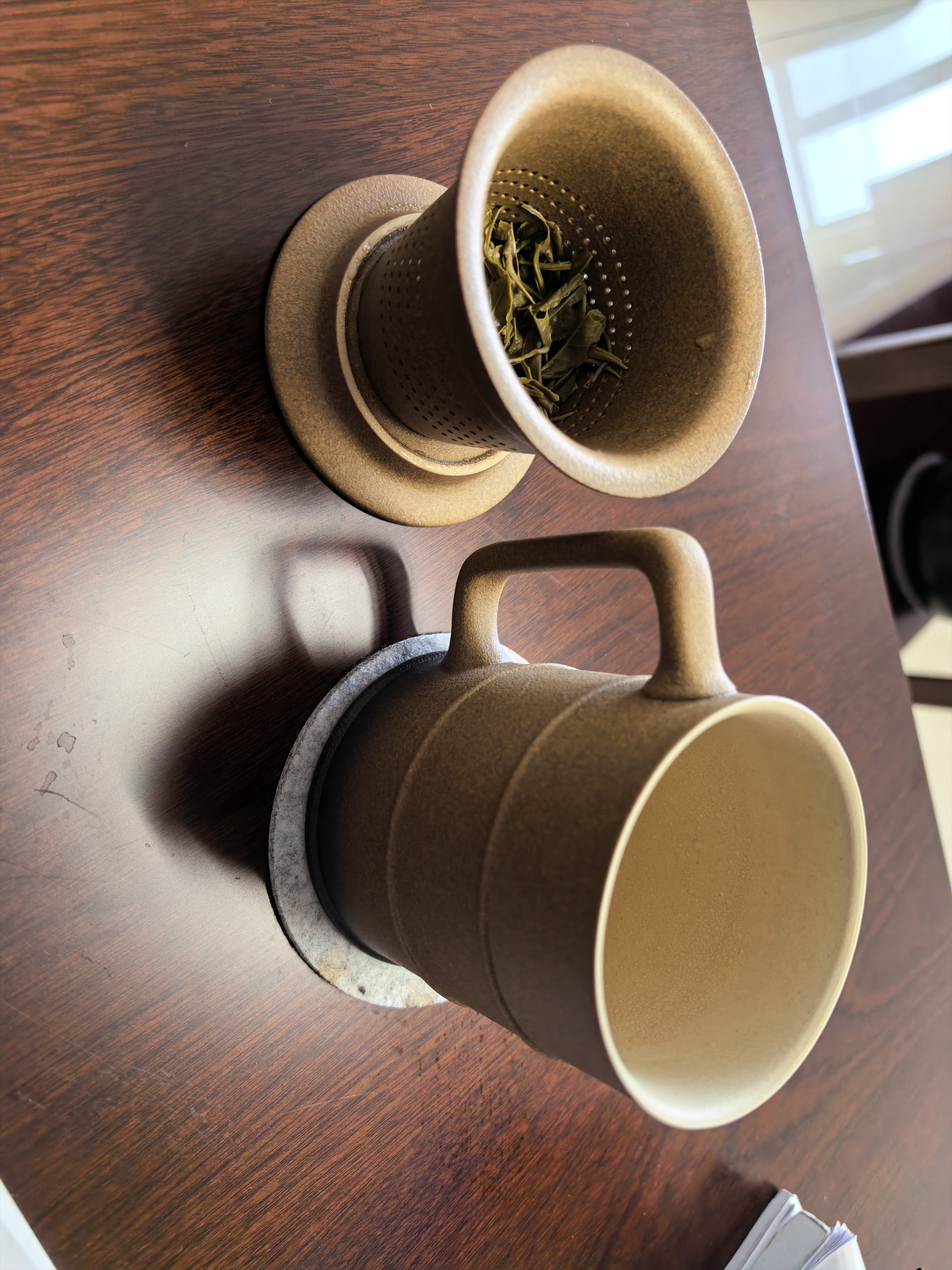 万仟堂高档办公杯 茶杯陶瓷杯水杯男士泡茶专用主人杯节节高 焦茶釉 实拍图