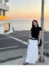 妍莉芬（yanlifen）连衣裙韩系气质穿搭一整套装女2026夏季新款黑色上衣半身裙两件套 黑色上衣+白色半裙【套装】含腰带 L 55/60kg 实拍图