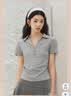 森马（Semir）POLO衫女夏季短款褶皱紧身正肩凉感上衣2026气质衣服109326115007 实拍图