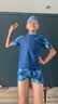李宁（LI-NING）儿童泳衣男孩中大童游泳衣青少年分体泳衣泳帽套装42-67蓝170 实拍图