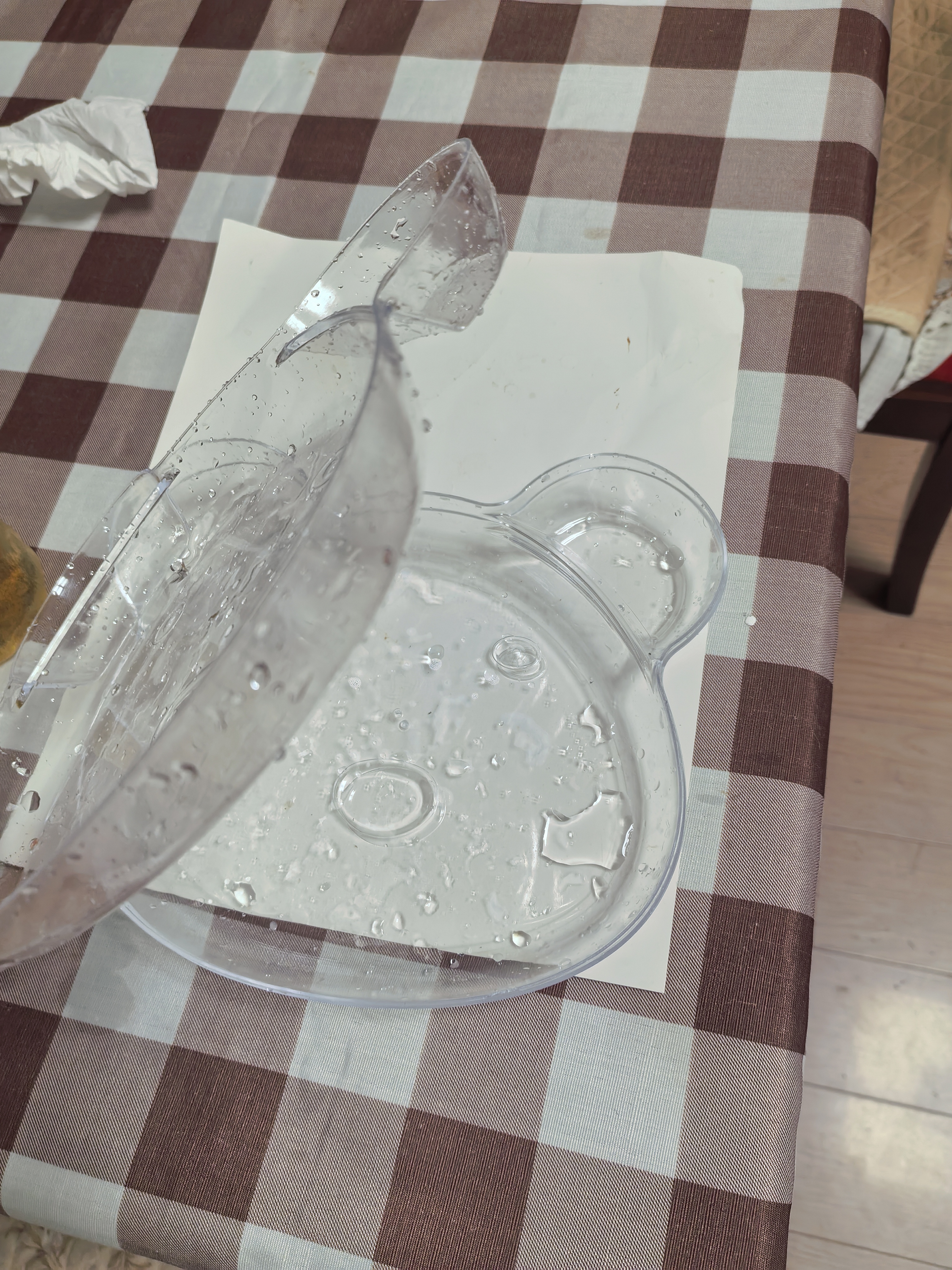 饺子盘家用透明塑料小熊果盘带蘸料格饺子甜品零食摆放盘 饺子盘3只装 实拍图