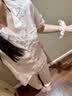LULU CARTER浅粉kitty真丝睡衣2026夏季新款女款薄款带胸垫短袖四件套礼盒装 粉色Kitty-短袖长裤+吊带短裤（自带胸垫）  [关注店铺赠送发圈] L 建议 100-120斤 实拍图