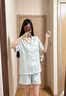 欧诗帛夏天大码冰丝女士睡衣女夏季2026年新款带胸垫可外穿三件套家居服 0082女- 【三件套带胸垫】 L （建议体重100-120斤） 实拍图