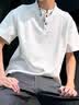 7家优品美式亨利领t恤男士夏季新款简约高级polo短袖7Y15 白灰色 XL 实拍图