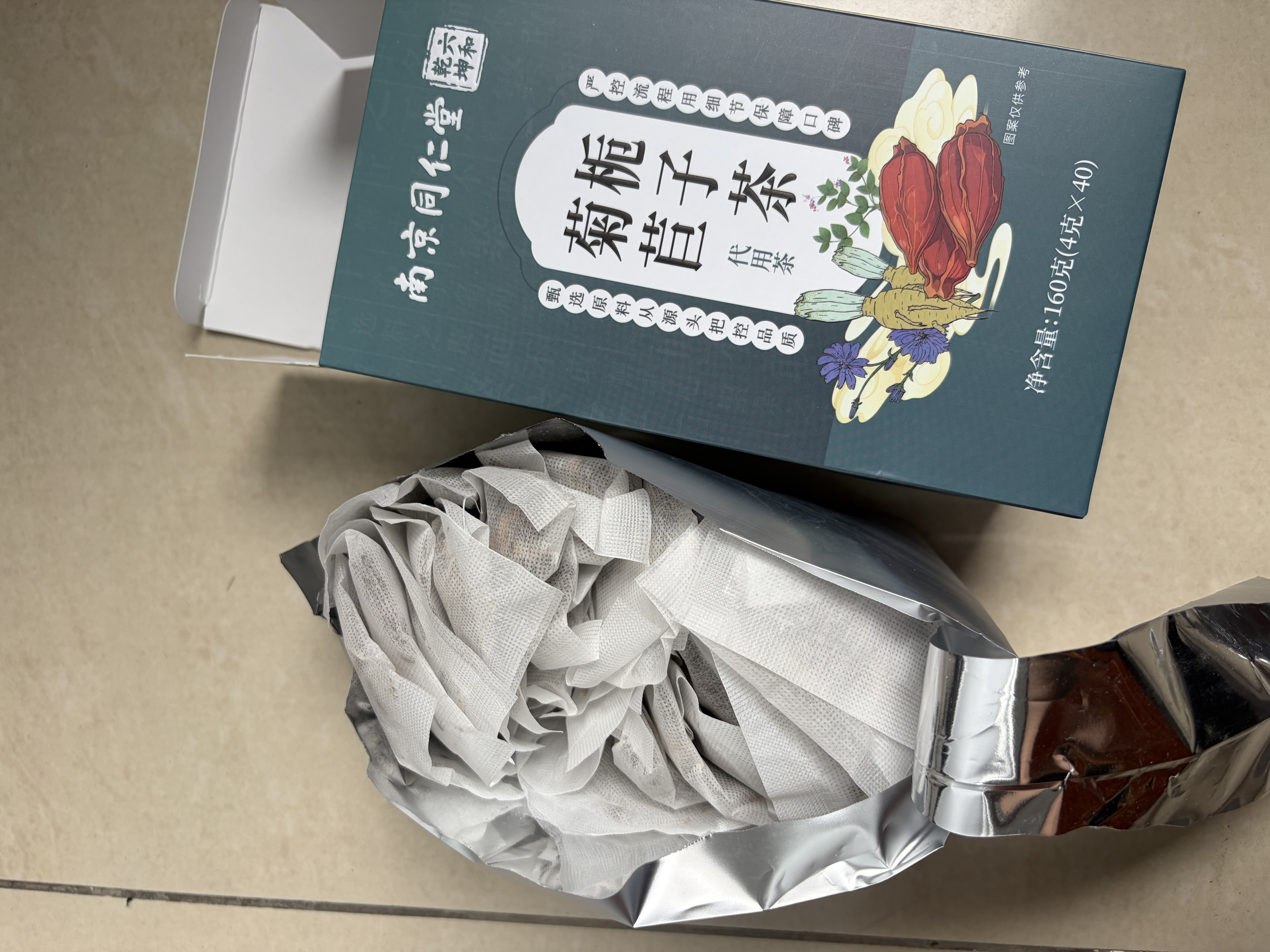 同仁堂菊苣茯苓栀子降效尿特茶痛风排高酸尿酸关节养生茶3盒 实拍图