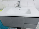 星沐太空铝蜂窝浴室柜组合陶瓷一体盆洗手盆卫生间洗脸盆柜抽屉洗漱台 【标配款】灰色91CM双抽屉 #单门带毛巾杆镜柜 实拍图