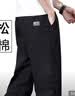【纯棉耐磨】四季纯色休闲裤男士宽松大码直筒裤工装工作裤 黑色 【夏薄款】 3XL 【适合180-200斤体重】 实拍图