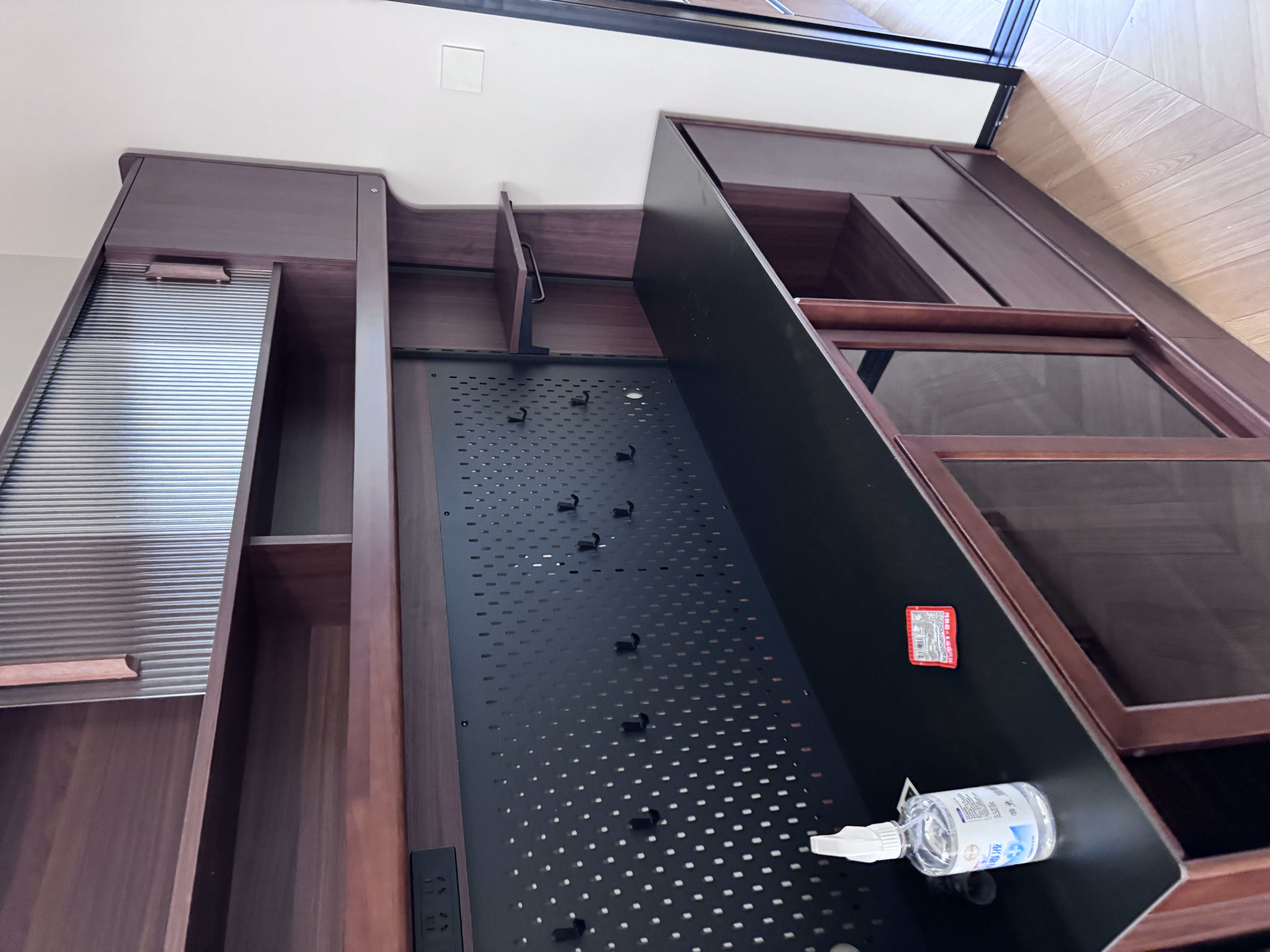 林氏家居中古风餐边柜双层靠墙一体看客餐厅储物收纳酒柜北欧2026新款UM3T 实拍图