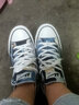 回力高帮帆布鞋男鞋女鞋爆改不规则图案运动休闲鞋透气情侣板鞋潮鞋子 蓝花布 44 码 实拍图