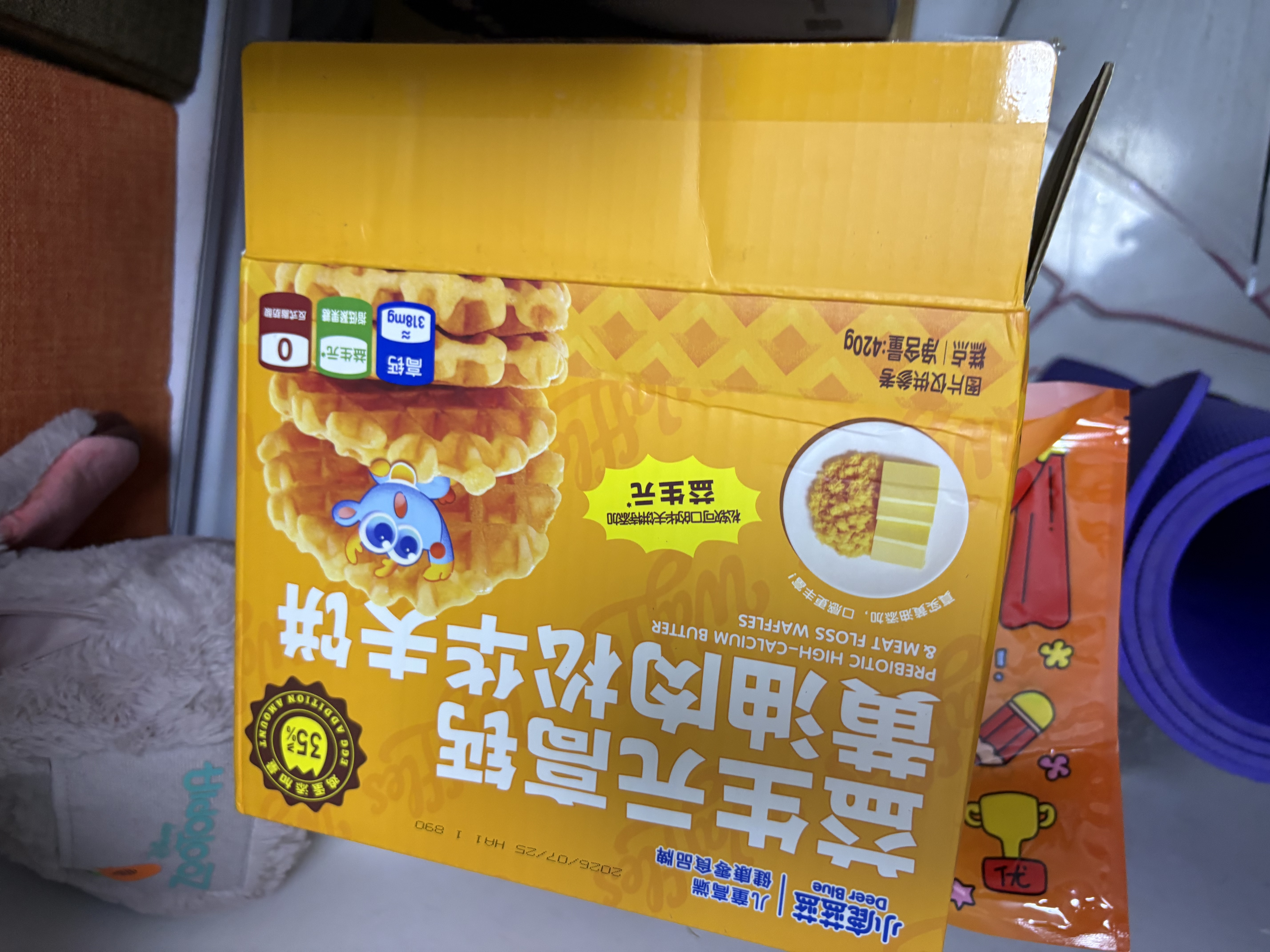 小鹿蓝蓝早餐益生元高钙黄油肉松华夫饼420g宝宝宝宝儿童早餐零食面包点心 实拍图