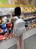 尤克达蒂书包女初中生大容量双肩包ins风小众韩系少女外出高中生学生背包 灰色大号【带波点星星挂件】 实拍图