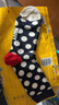 Happy Socks春夏季新款袜子女男士袜薄荷曼波彩虹白色棉袜运动袜时尚中筒袜 黑白大圆点 M 36-40 实拍图