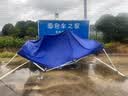 堂刚马户外遮阳棚伸缩雨棚广告帐篷户外夜市摆摊遮阳伞停车棚 3*4.5蓝 实拍图