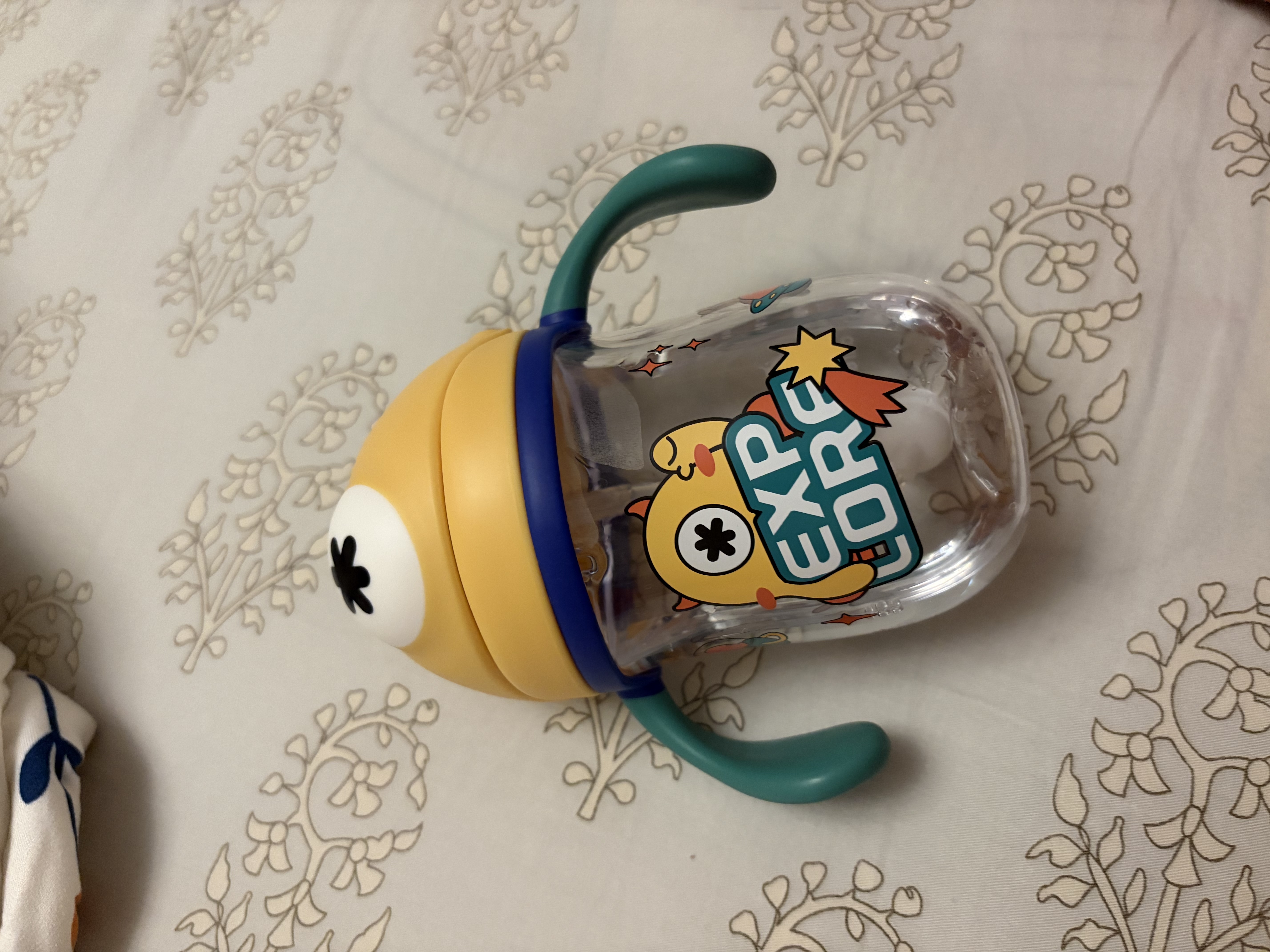babycare儿童水杯婴儿学饮杯6个月以上宝宝水杯防摔水壶防呛 吸管杯洛克黄 实拍图