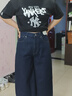 优衣库牛仔裙裤/水洗产品女装阔感裙裤26春夏新款488694 488694/69藏青色 28 /160/70A 实拍图