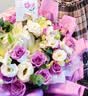 来一客鲜花速递玫瑰百合鲜花送老师女友表白生日礼物全国同城配送 19朵紫玫瑰白百何花束 实拍图